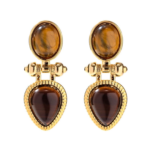 Vintage brown drop earring