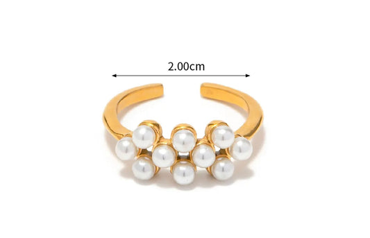 Pearl adjustable ring