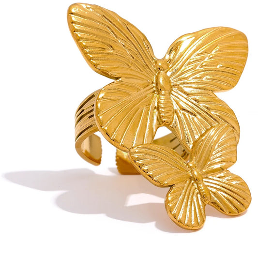 Big butterfly adjustable ring