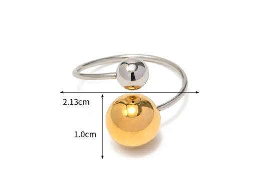 Two tone ball adjustable ring en