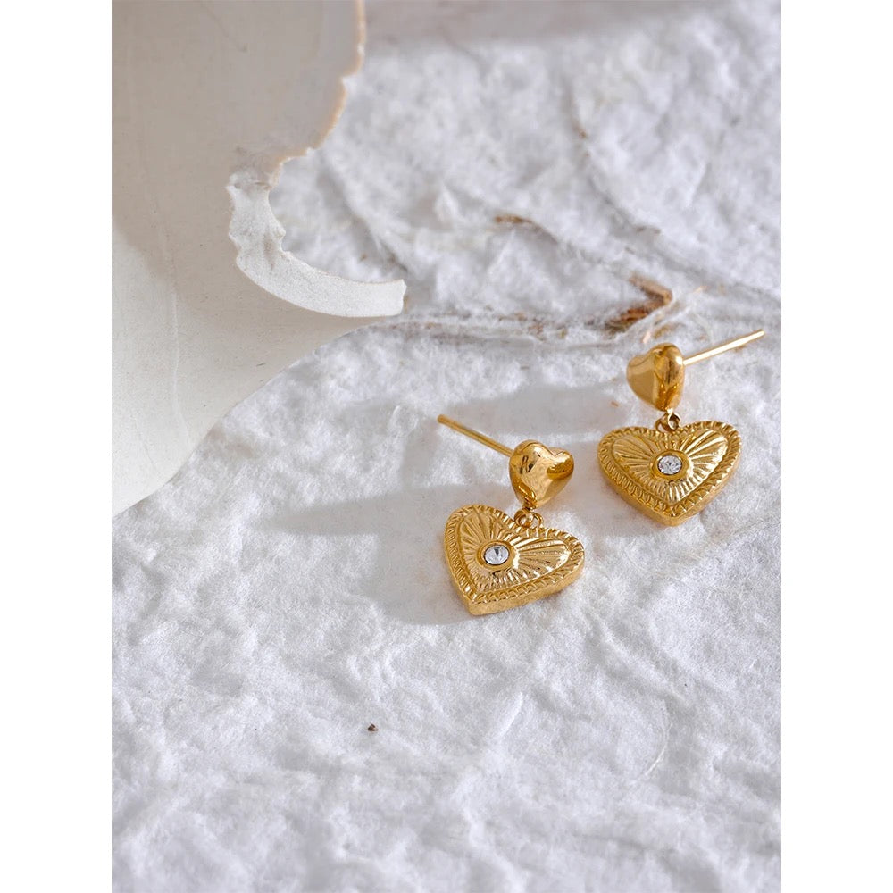 Heart drop earrings
