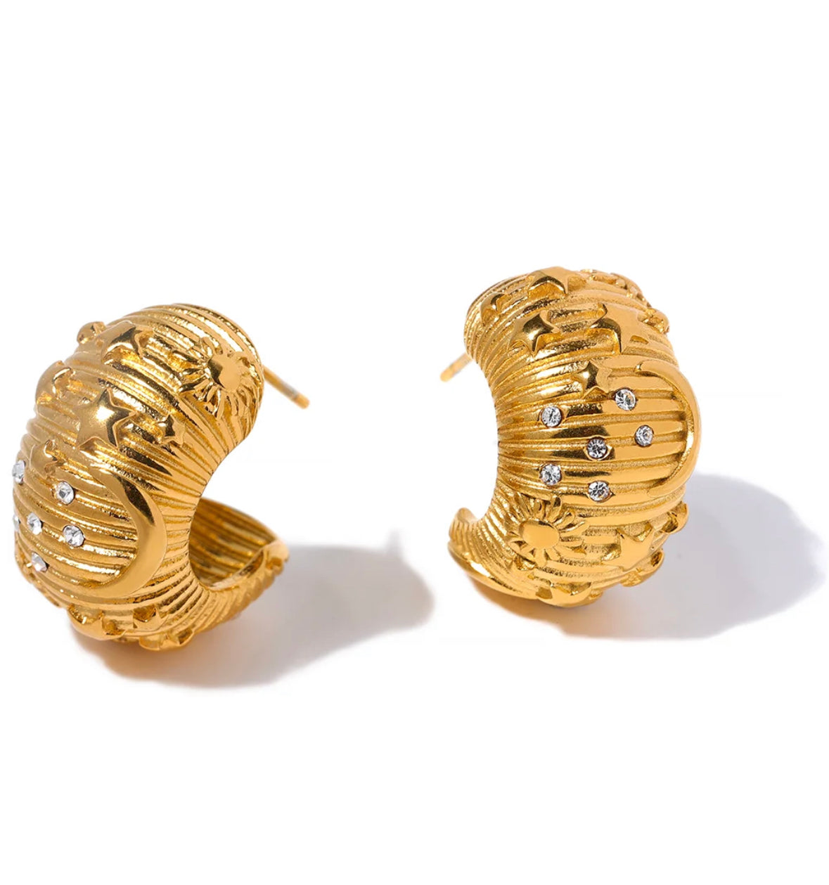 Star moon chunky hoop