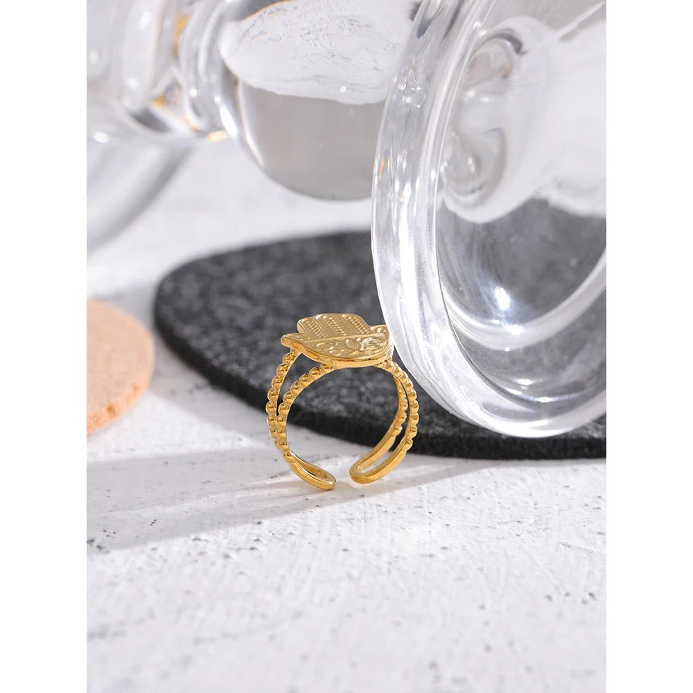 Hamsa adjustable ring