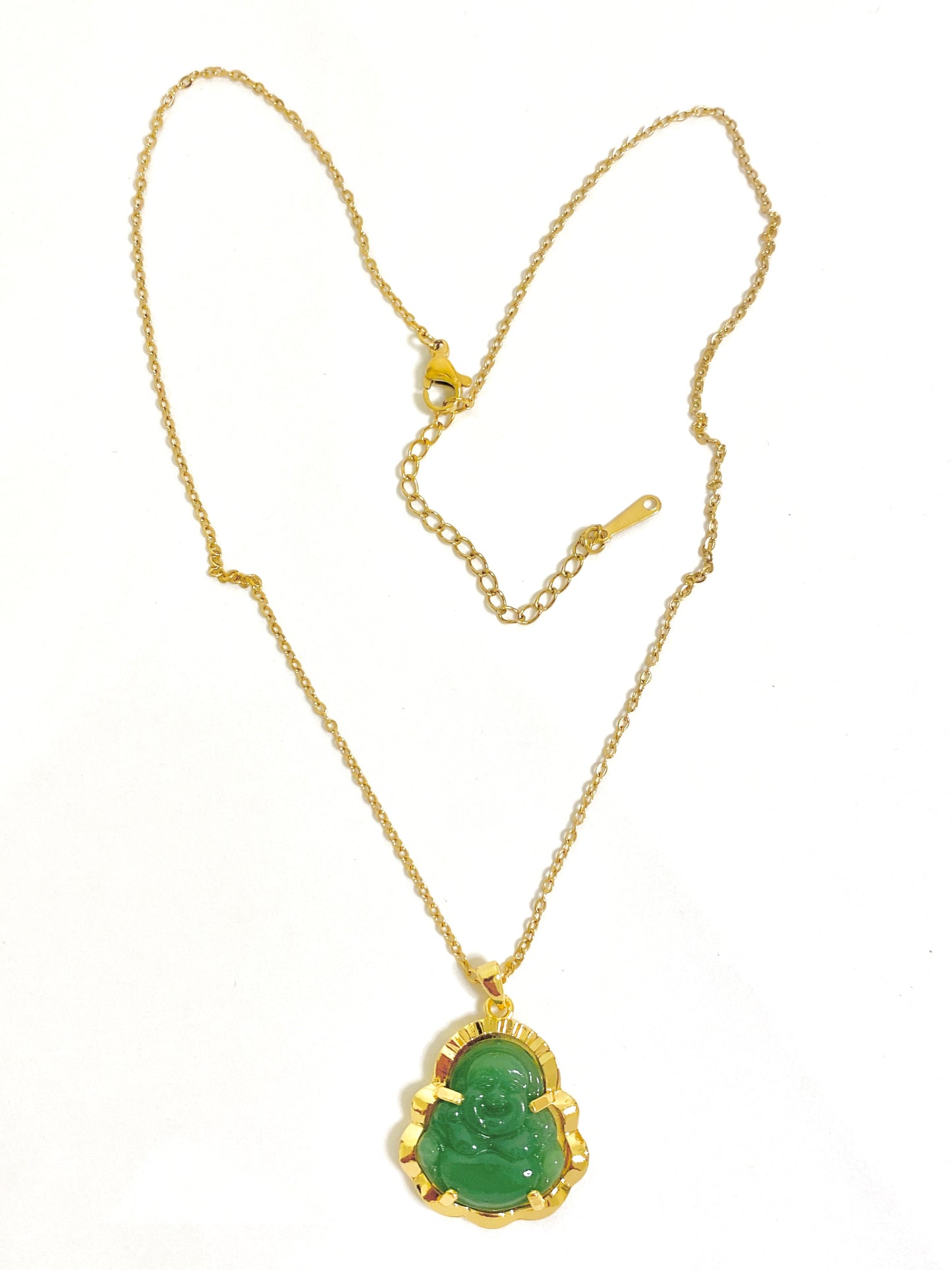Green Buddha necklace