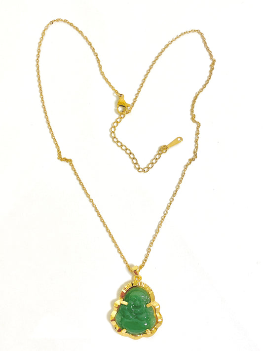 Green Buddha necklace