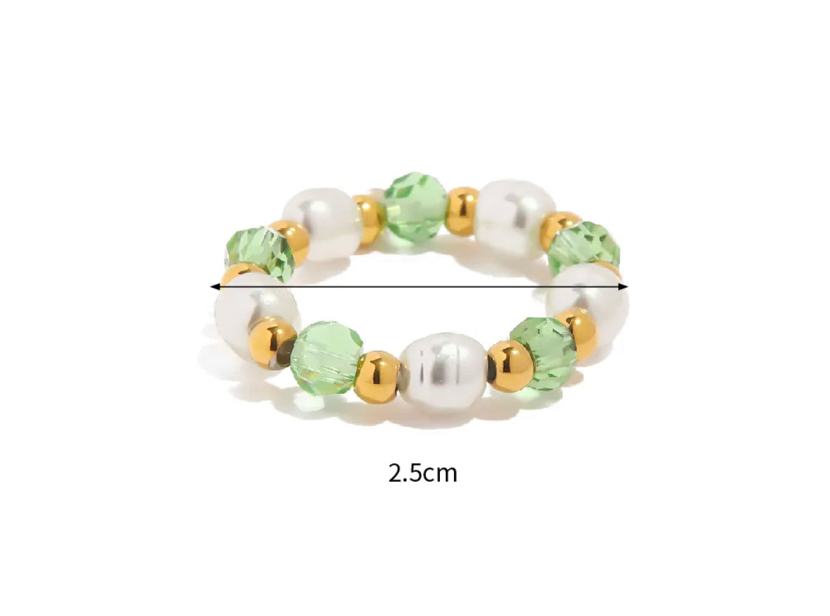 Bead pearl adjustable ring