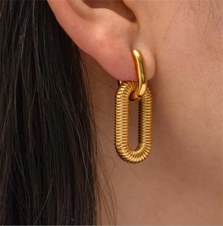 chain hoop earrings