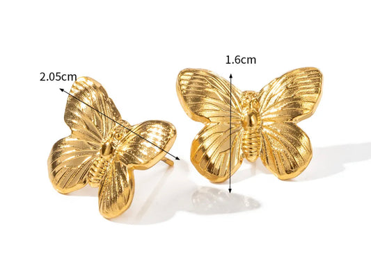 Big butterfly stud earrings