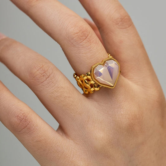 Heart adjustable ring