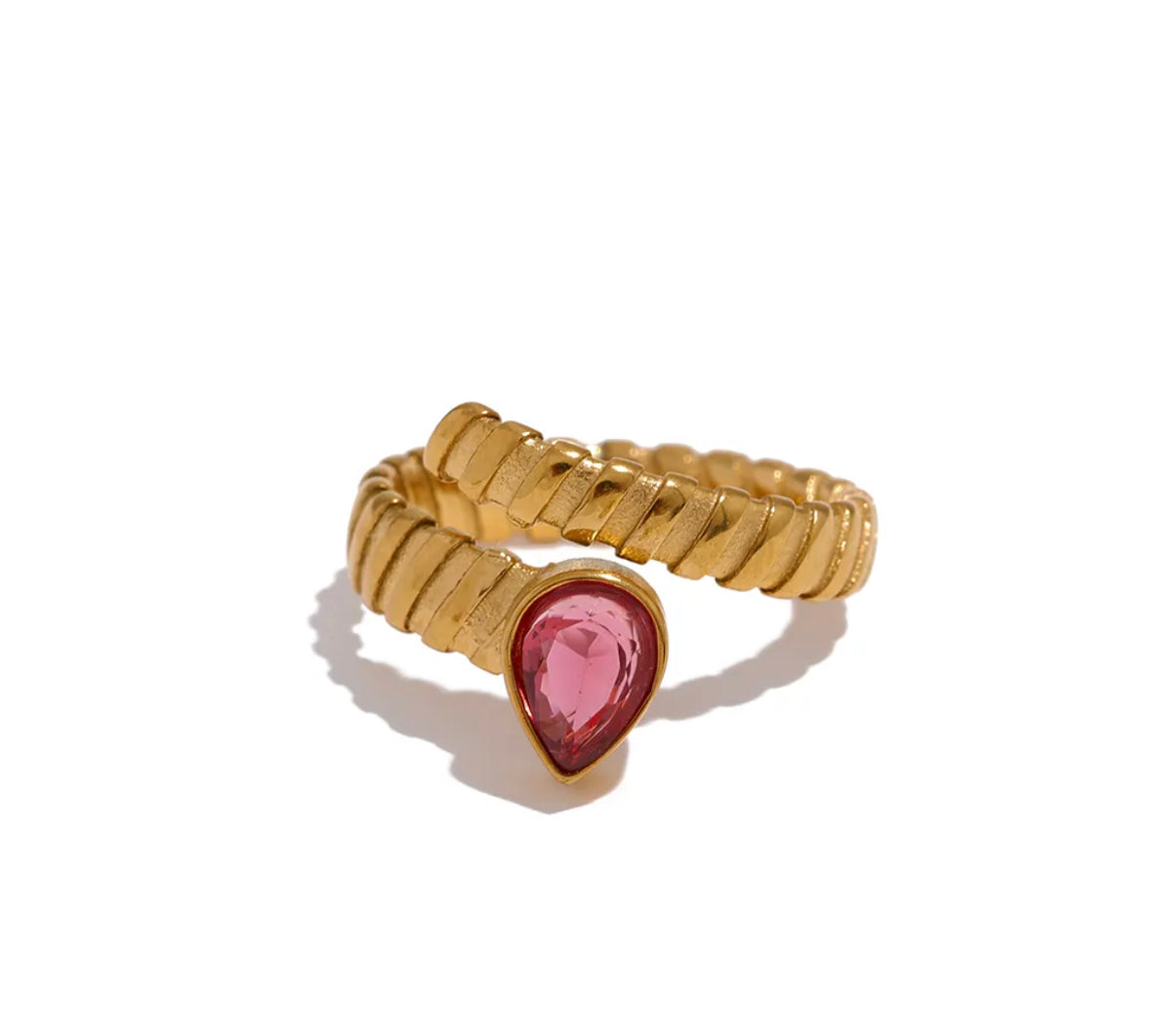Twisted snake adjustable ring