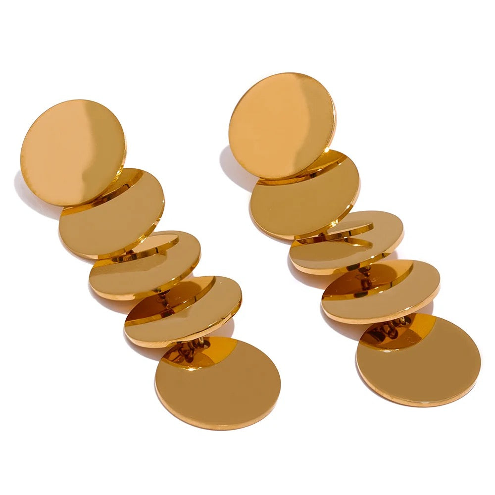 Golden drop earrings