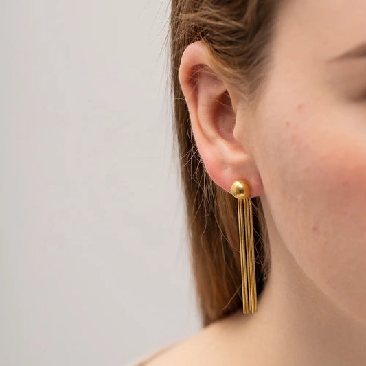 Long tassel drop earrings