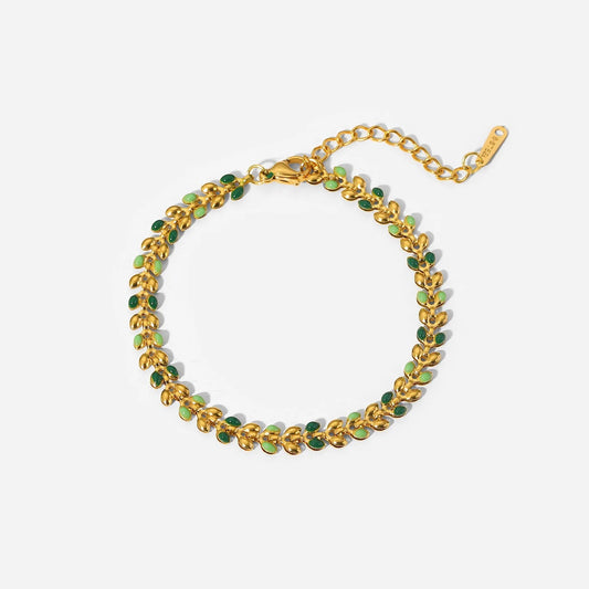 Green leaf bracelet