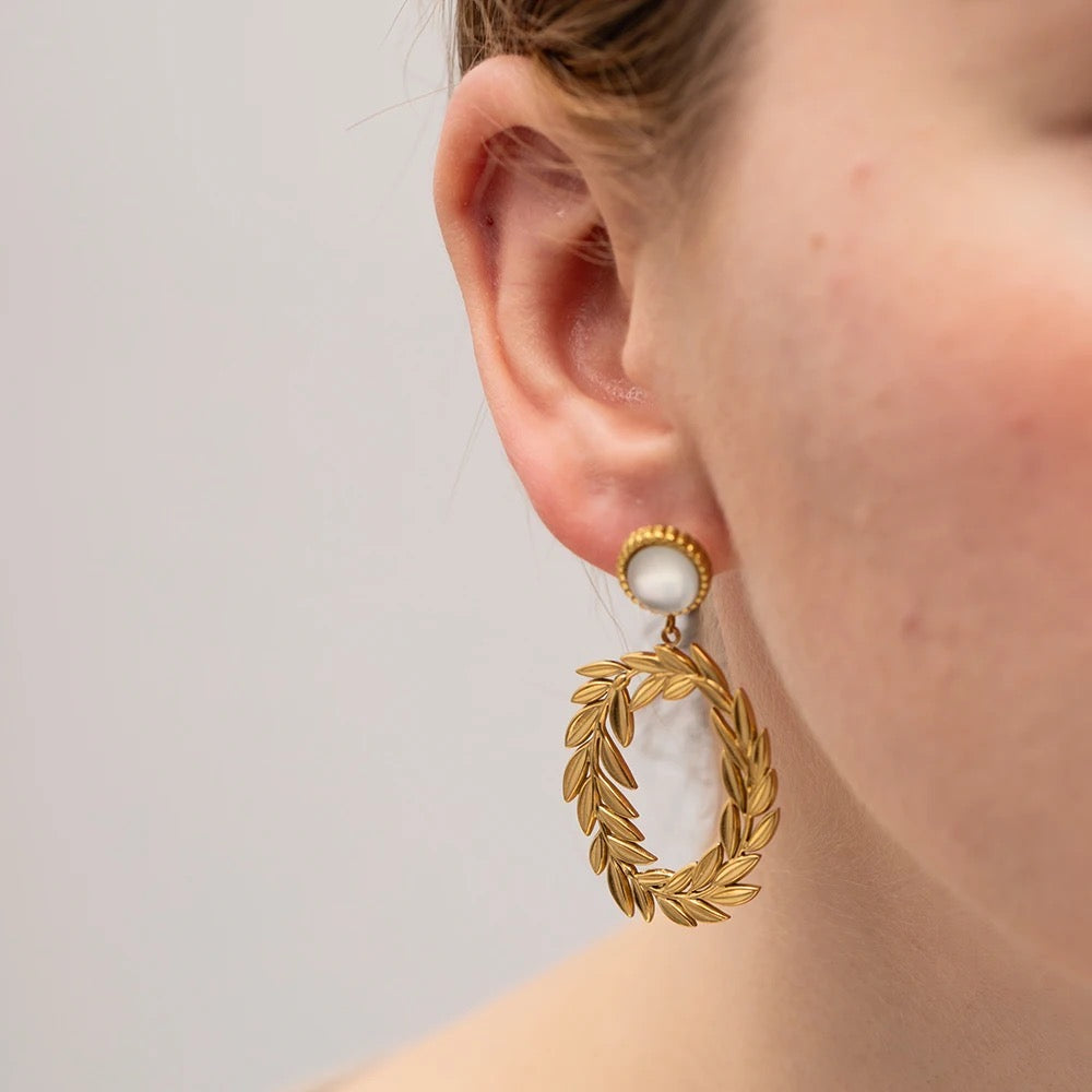 Opal stone elegant drop earring