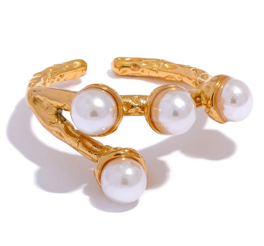 Exquisite pearl adjustable ring
