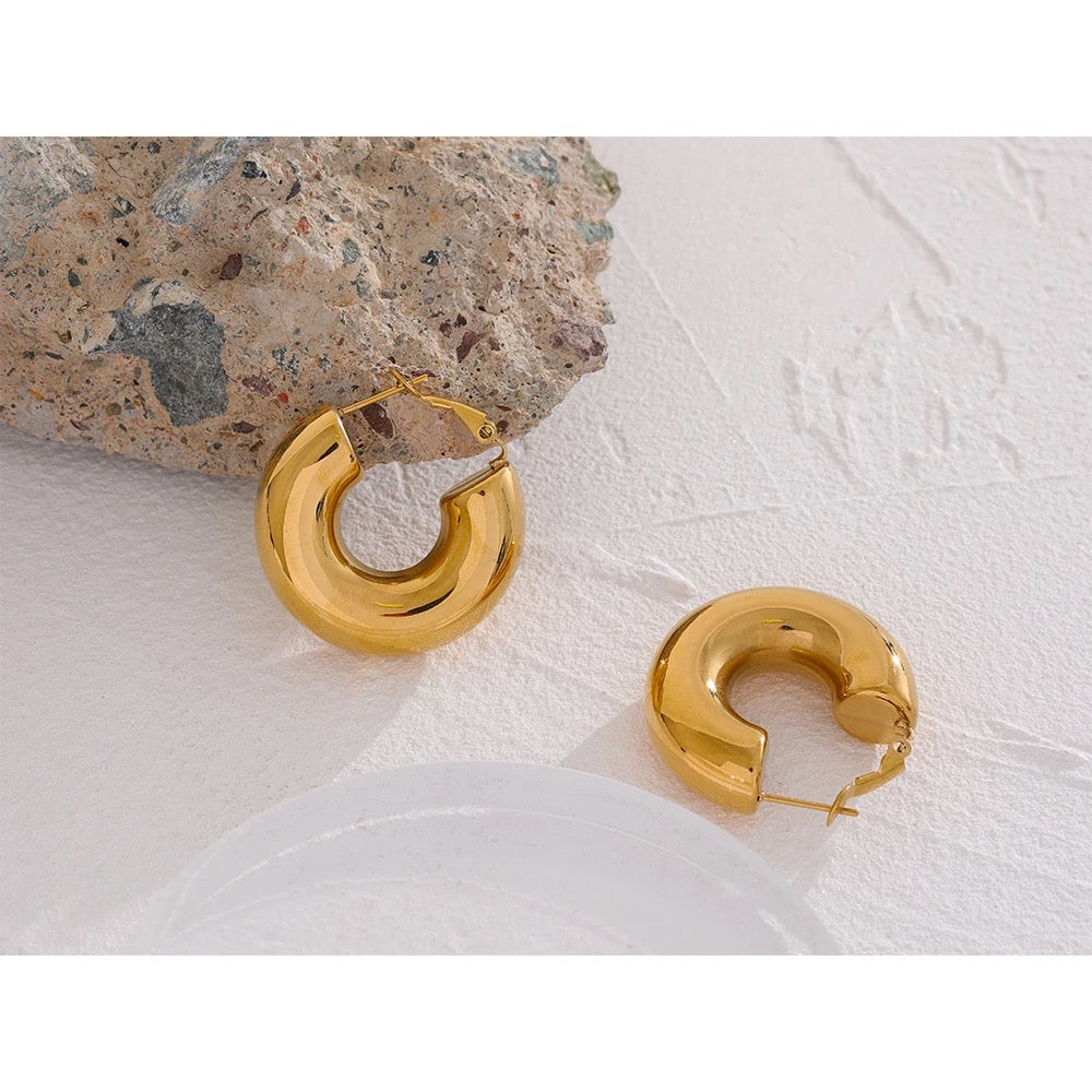 Chunky hoop earrings