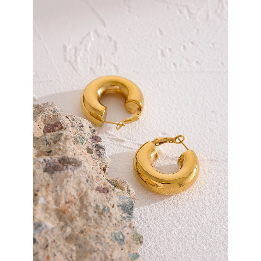 Chunky hoop earrings