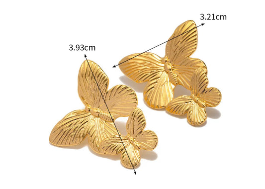 Big butterfly stud earrings