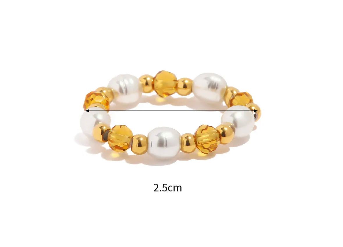 Bead pearl adjustable ring