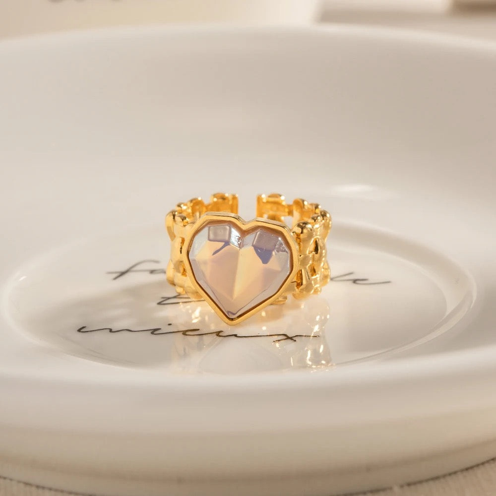 Heart adjustable ring