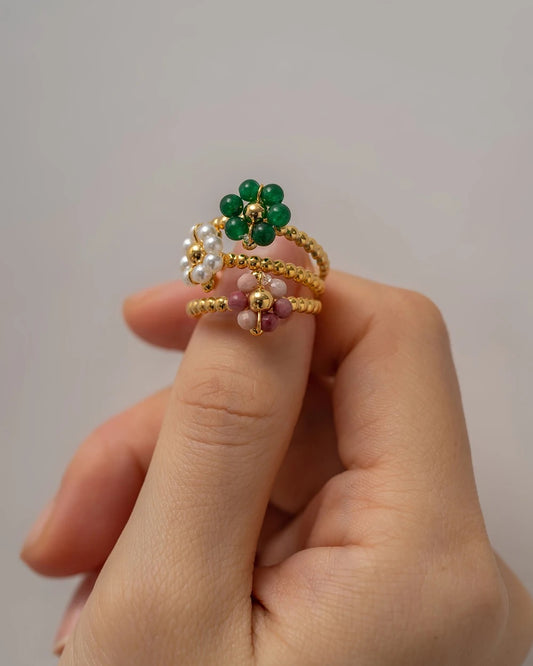 Flower adjustable ring