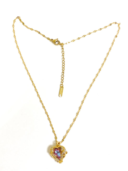 Purple heart necklace