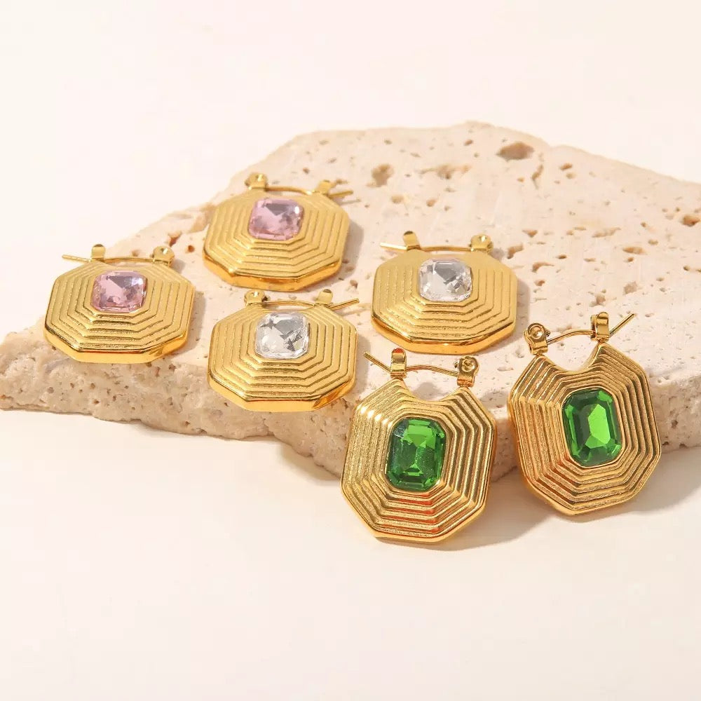 Geometric elegant hoop earrings