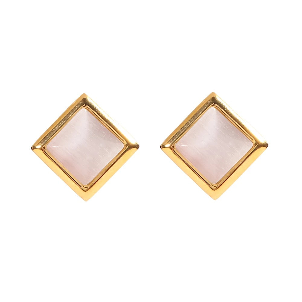 Classic square stud earrings