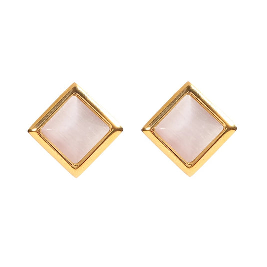 Classic square stud earrings