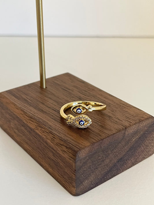 Double evil eye ring