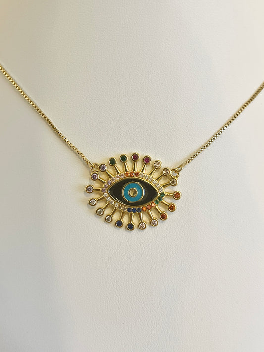 Black evil eye necklace