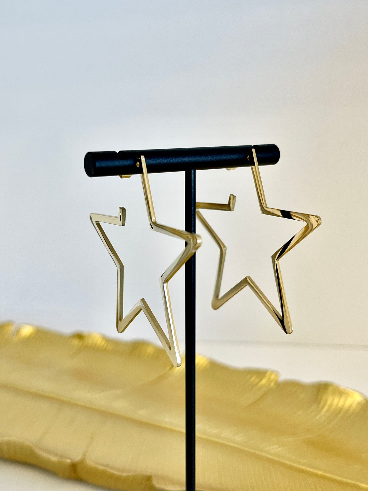 Star stud hoop earrings