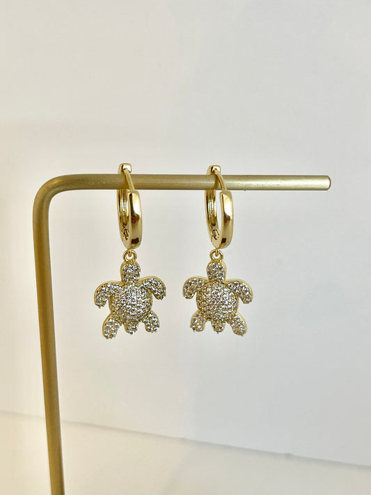 Turtle Hoops Earrings Charm