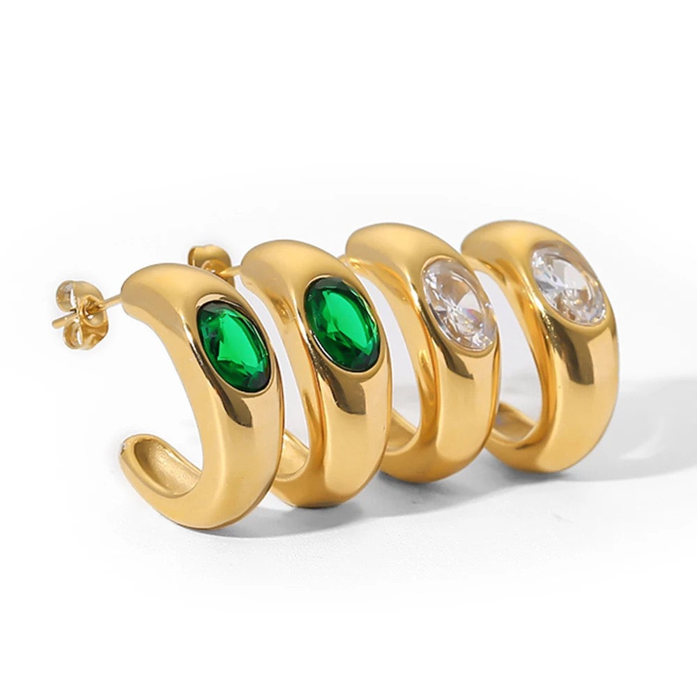 Elegant hoop stud earrings