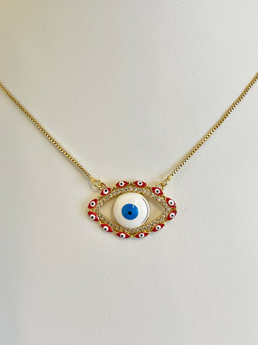Multiple evil eye necklace
