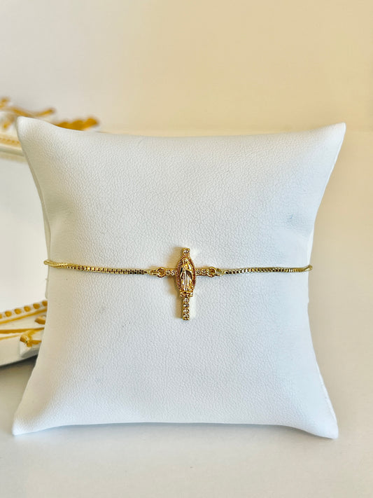 Cross and Virgen de Guadalupe necklace