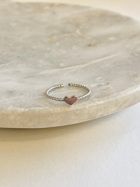 Heart adjustable ring