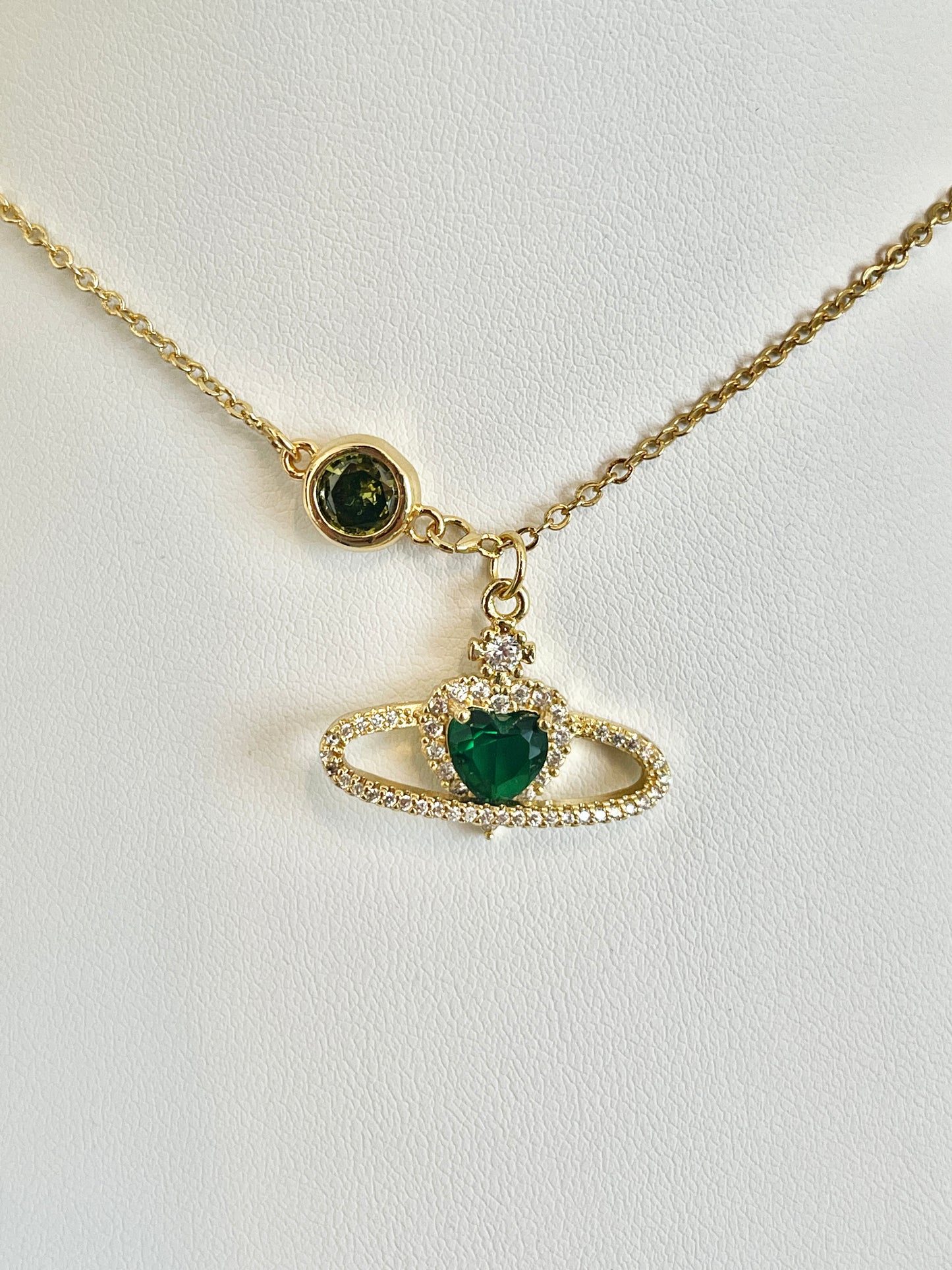 Green heart necklace