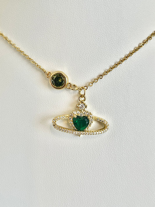 Green heart necklace