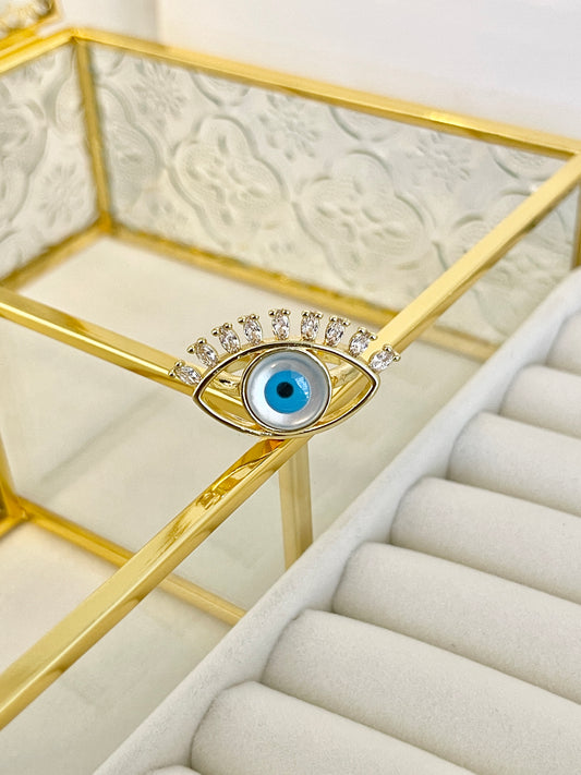 Big evil eye ring