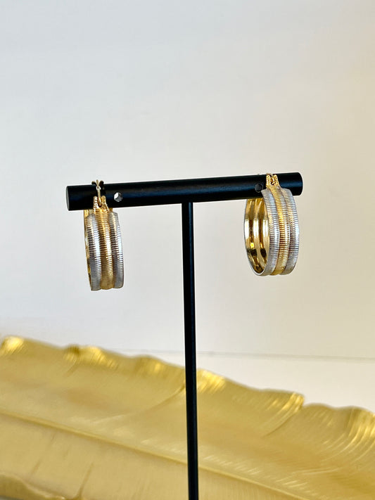 Two tone hoop earrings