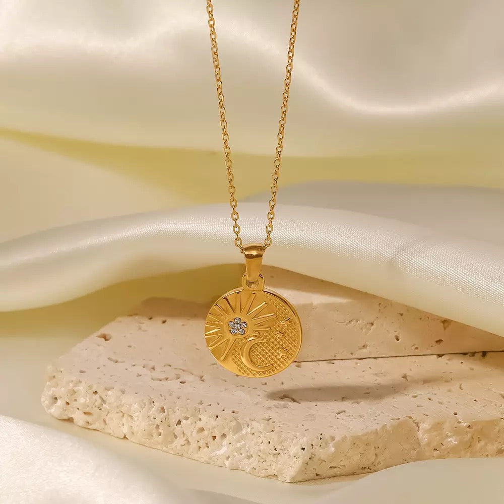 Sun and moon necklace