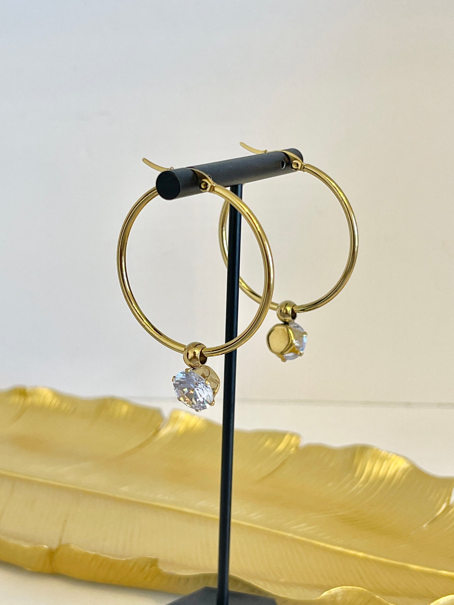 Cubic zirconia hoop earrings