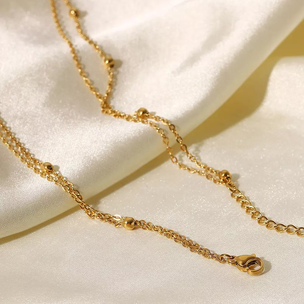 Double layer disc necklace