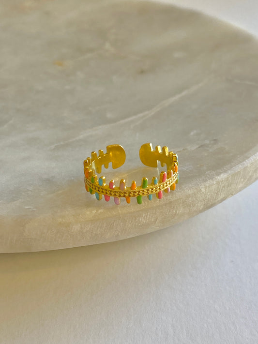 Multicolor adjustable ring