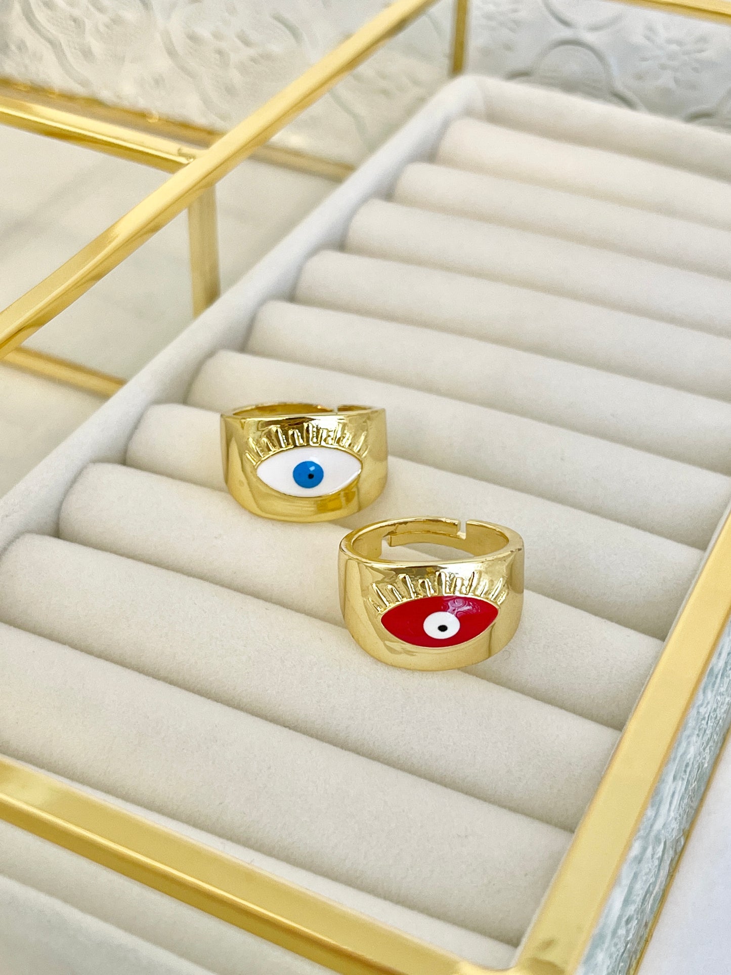 Big evil eye ring