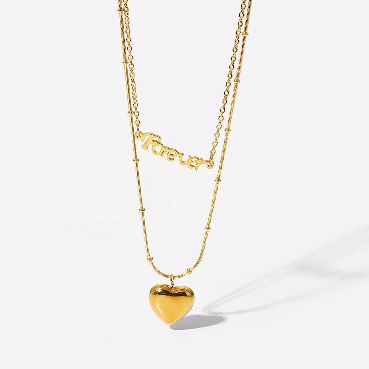 Forever heart double necklace