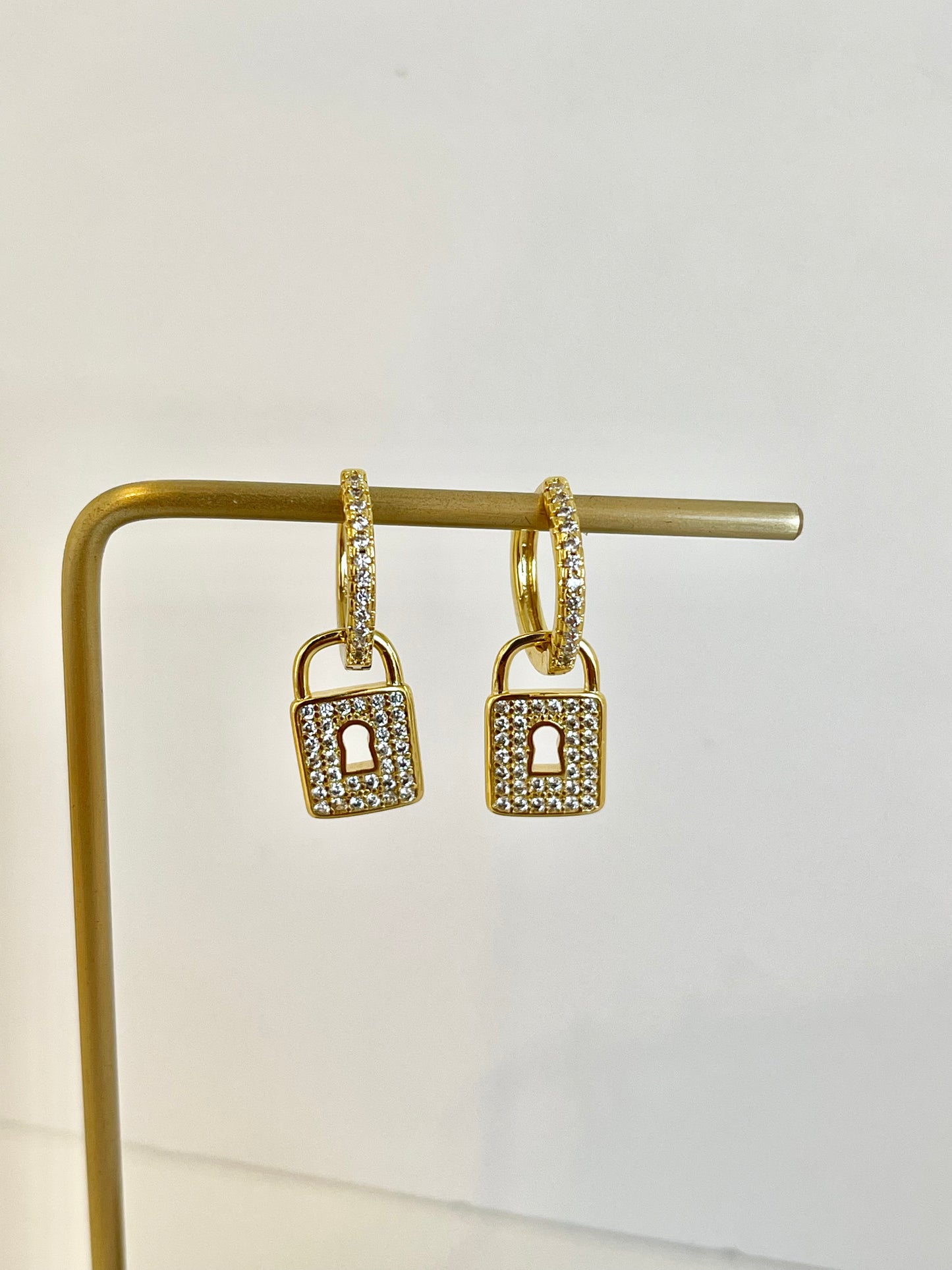 Lock Hoops Earrings Charm