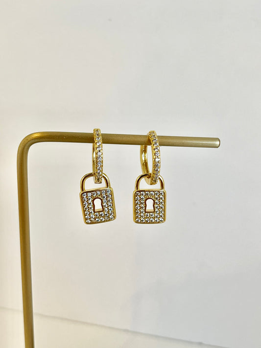 Lock Hoops Earrings Charm