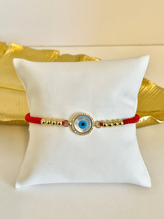Round evil eye bracelet